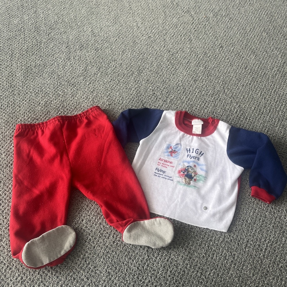 Vintage Carters Snap Pajamas. Set 18-24‎ Months. Airplane Y2K